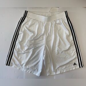 Adidas men’s shorts white black side straps size XL